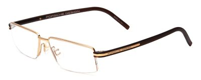 #ad Porsche P8126 A Unisex .5 Rimless Designer Reading Glasses Light Gold Brown 55mm $369.95