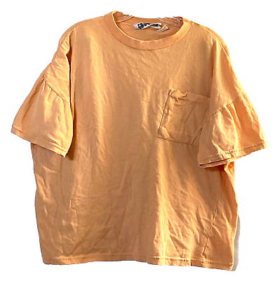 #ad Croquet Club T Shirt Womens Estimated XL Peach Vintage Puff Sleeves $10.00