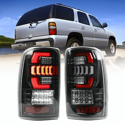 #ad For 2000 2006 Chevy Suburban Tahoe GMC Yukon LED Tail Lights Lamps 00 06 Clear $193.99