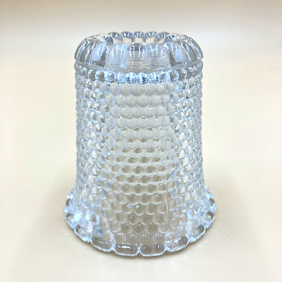 #ad Duncan Miller Clear Glass Thousand Eye Hobnail Fairy Lamp Chimney Lid Only Read $12.95