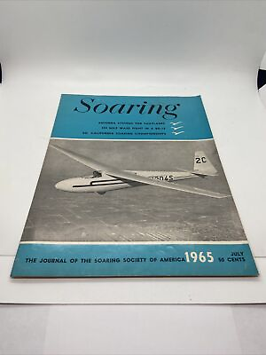 #ad July 1965 Vintage Aviation Magazine Soaring Journal Of Soaring Society. $5.20