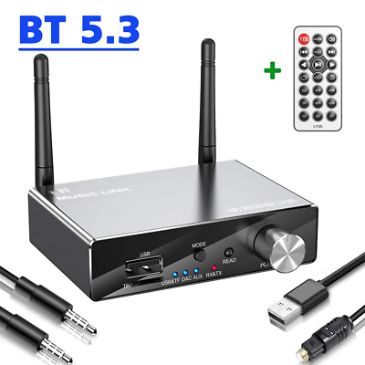 #ad 30M Bluetooth 5.3 HiFi Transmitter Receiver Bypass Charging Wireless Aux Adapter $24.69