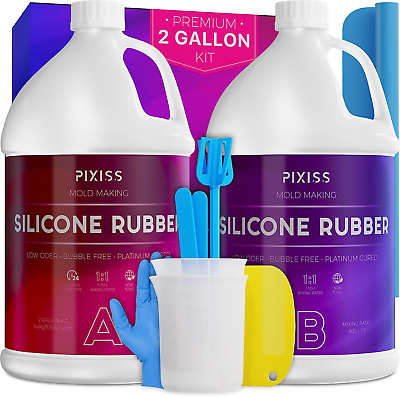 #ad Silicone Mold Making Kit 2 Gallon Liquid Silicone Rubber Bubble Free... $18.65