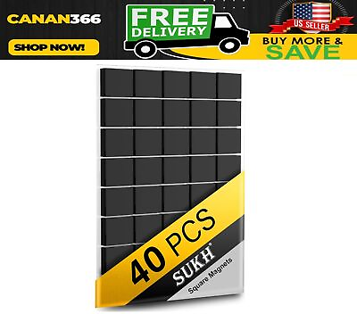 #ad Square Magnets Magnetic Tape Strip 40 PCS Magnet Sheets Magnets with Adhesive $5.95
