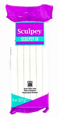 #ad Sculpey III White Polymer Oven Bake Clay 8oz Block $12.49