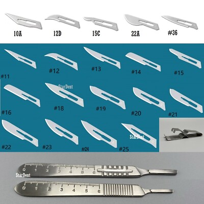 #ad Dental Sterile Carbon Steel Surgical Scalpel Blades Circuit Board Knife Handle $7.95