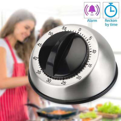 #ad Long Ring Bell Alarm Loud 60 Minute Kitchen Cooking Wind Up Timer Mechanical USA $8.81