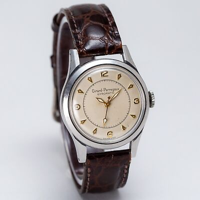#ad Girard Perregaux Gyromatic Vintage Automatic Men Super Rare Watch Silver 31 mm $1395.55