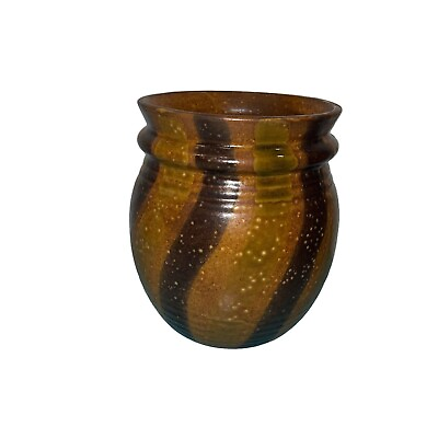 #ad McCoy Vintage Pottery Vase Brown Swirl Art Ceramic Mid Century Signed USA Retro $76.94