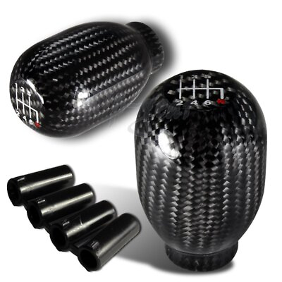 #ad Universal Real Carbon Fiber 6 Speed Type R Manual Throw Gear Shift Shifter Knob $22.50