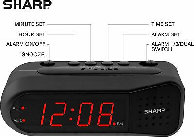 #ad 1Reloj Despertador Digital Doble Alarma Pantalla LED Grande Digital Alarm Clock $20.34