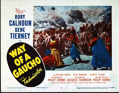 #ad Way of a Gaucho 1952 11x14 lobby card #3 $7.99