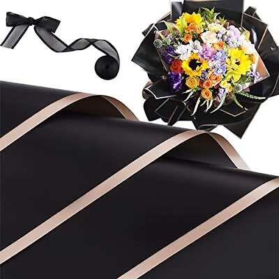 #ad 20 Sheets Flower Wrapping Paper Florist Bouquet Supplies Waterproof Floral Wr $15.37