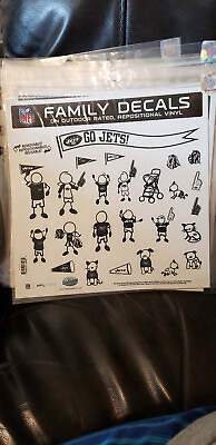 #ad NEW YORK JETS NFL FOOTBALL LARGE FAMILY DECAL SET AUTO CAR MIRROR $12.00