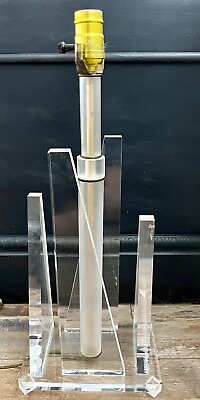 #ad Vintage 1950s Clear Lucite Angular Table Lamp MCM Retro Mod $99.00