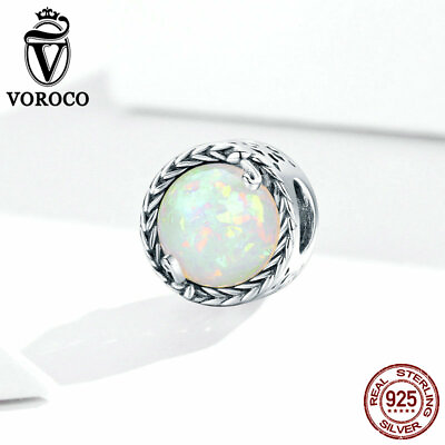 #ad Voroco Retro opal Simple Vine DIY Charm .925 Sterling silver For Girl Bracelet $10.67