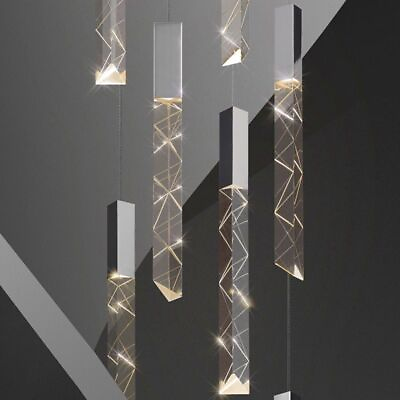 #ad Modern LED Chandeliers Crystal Polished Chrome Dining Room Pendant Switch Lights $80.19