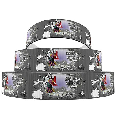 #ad Classic Movie Nightmare Christmas Themed 1quot; Wide Repeat Ribbon Sold in Yard Lots $12.99