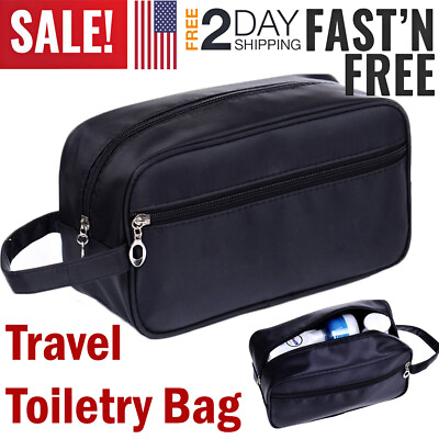 #ad Man Travel Toiletry Bag Kit Gift for Men Shaving Organizer Case Gym Shower Bag $8.09