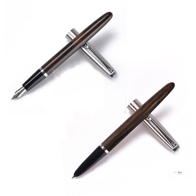 #ad Jinhao 51A Ebony Wood Fountain Pen Extra Fine EF F Nib 0.5mm 0.38mm Writing Gift $4.78