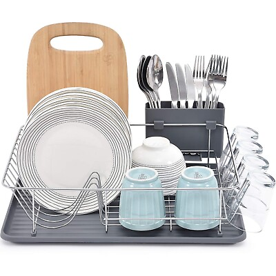 #ad TOOLF Dish Rack 304 Stainless Steel Dish Drying Rack for Kitchen Counter Dish $34.19