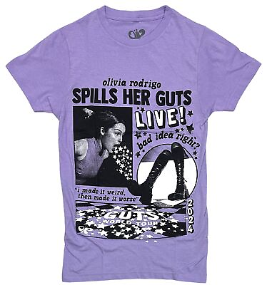 #ad Olivia Rodrigo Women#x27;s Pop Guts Collage Tee T Shirt in Violet $13.50