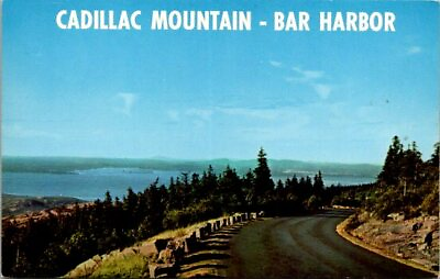 #ad Mount Cadillac Auto Road Mount Desert Island Maine Postcard $2.88