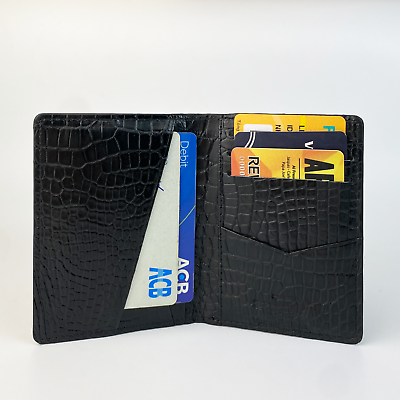 #ad Real Crocodile Card Holder Mens ID Slim Minimalist Leather Wallet Handmade Gifts $60.45