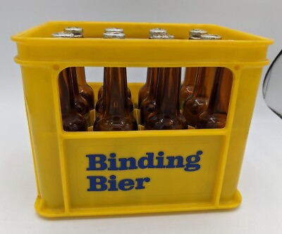 #ad Vintage Binding Bier Miniature Crate Sampler w Original Bottles German $49.95