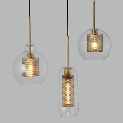 #ad #ad Glass Ball Hanging Lamp Loft Modern Pendant Light Fixture Hanging Lamp Room $173.13