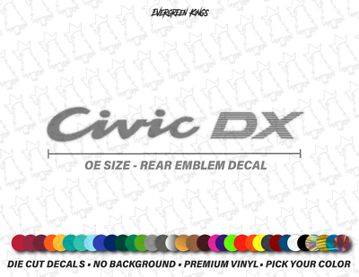 #ad Civic DX USDM Rear Hatch Trunk Emblem Decal for 92 00 Civic EG EK EF Sticker $12.00
