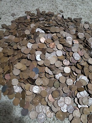 #ad Lot of 1000 Lincoln Wheat Cents Pennies 1940 1958 PDS Circulated From Pile $55.00