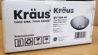 #ad Kraus Clear Black 14 inch Glass Vessel Bathroom Sink GV 104 14 $76.07