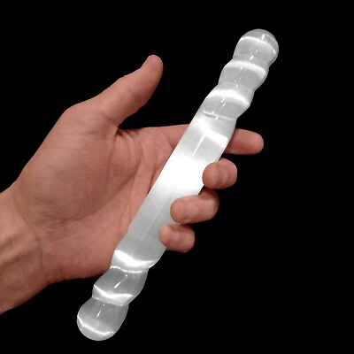 #ad XL Polished Selenite Crystal Massage Wand 8quot; Spiral Round Tip quot; CHARGE CLEANSE $14.48