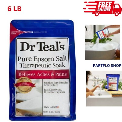 #ad Dr Teal#x27;s Pure Epsom Salt Soak Therapeutic Fragrance Free 6 lbs $8.99