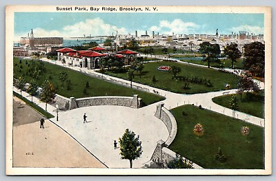 #ad Sunset Park Bay Ridge Brooklyn New York Postcard 1930s $4.69