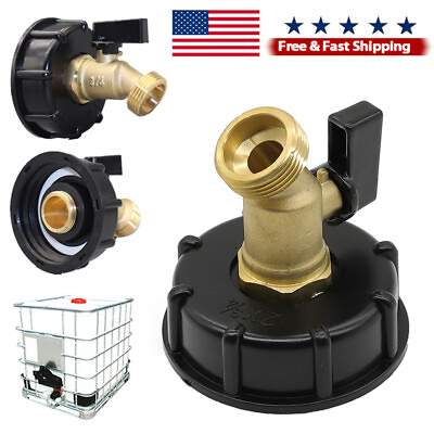 #ad 275 330 Gallon IBC Tote Water Tank Adapter 2quot; Brass Fittings Valve Connector NEW $11.89