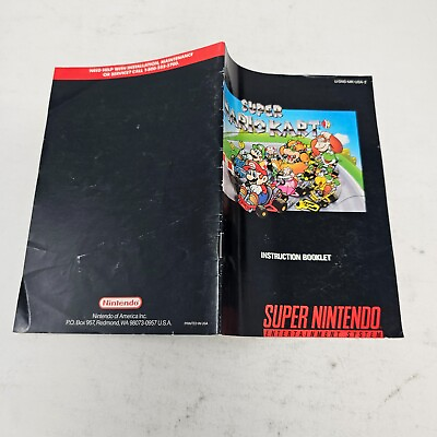 #ad Super Mario Kart SNES Super Nintendo Manual Instruction ONLY GOOD $8.95