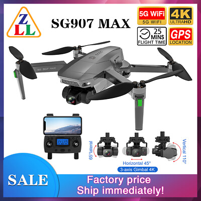 #ad ZLL SG907 MAX 5G WIFI GPS 4K HD Camera 3axis Gimbal Brushless Foldable FPV Drone $161.04