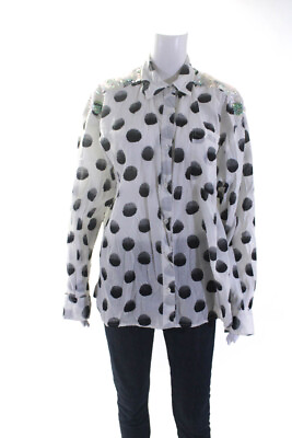#ad Essentiel Antwerp Womens Polka Dot Button Down Shirt White Black Size EUR 38 $52.45