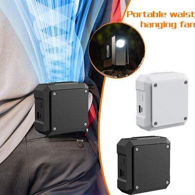 #ad Portable Waist Clip on Fan Hanging Cooling Fan USB Rechargeable Power Bank Fan $17.08