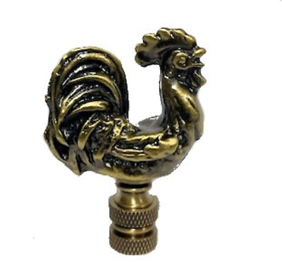 #ad #ad ROOSTER ANTIQUE BRASS LAMP SHADE FINIAL #117 $12.90