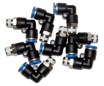 #ad 10 Pieces pneumatic 1 4quot; Tube x 1 8quot; NPT Male Swivel L push to connect fitting $9.09