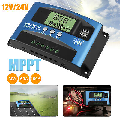 #ad 30 100A MPPT Solar Panel Regulator Charge Controller 12V 24V Auto Focus Tracking $10.98