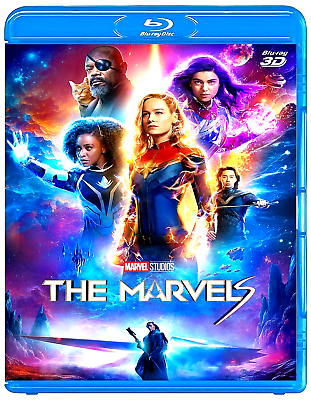 #ad The Marvels 3D 2023 Blu Ray Movie quot;DiscCover Artquot; No Case Region Free $14.99