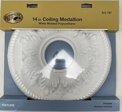 Hampton Bay 14 in. Bellezza Ceiling Medallion In White Model 422 797 $13.31