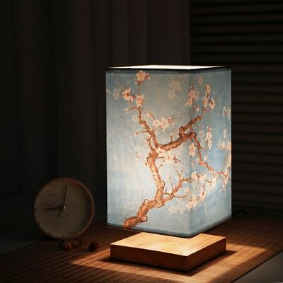 #ad LED Table Lamp Home Furniture Decorations Dimmable Night Light Fabric Lampshades $34.41