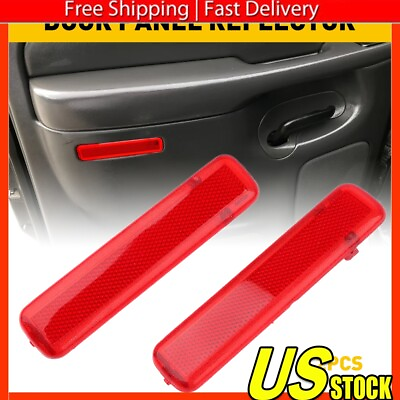 #ad 2* Red Panel Light Lens Reflector Rear Door Fit Chevrolet GMC Truck SUV Escalade $10.99
