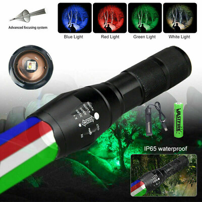 #ad Tactical 4 in 1 Green Red White Blue LED Flashlight Hunting Light Battery US $13.99