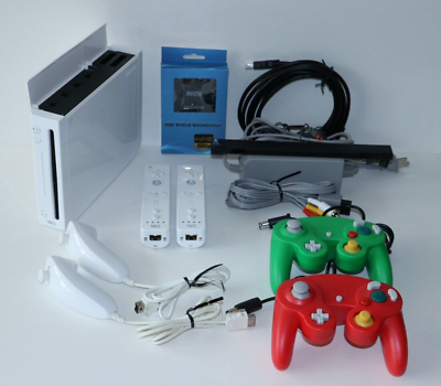 #ad NINTENDO WII CONSOLE HDMI 2 PLAYER BUNDLE WITH GAMECUBE CONTROLLERS RVL 001 $134.77